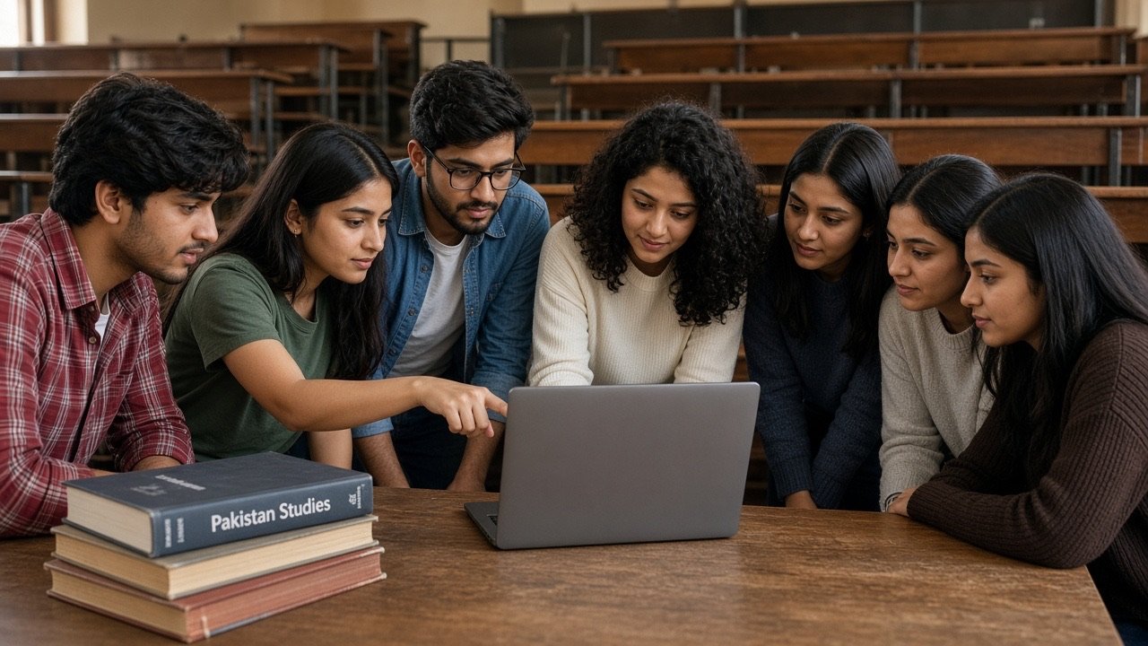 A group of students collaborating