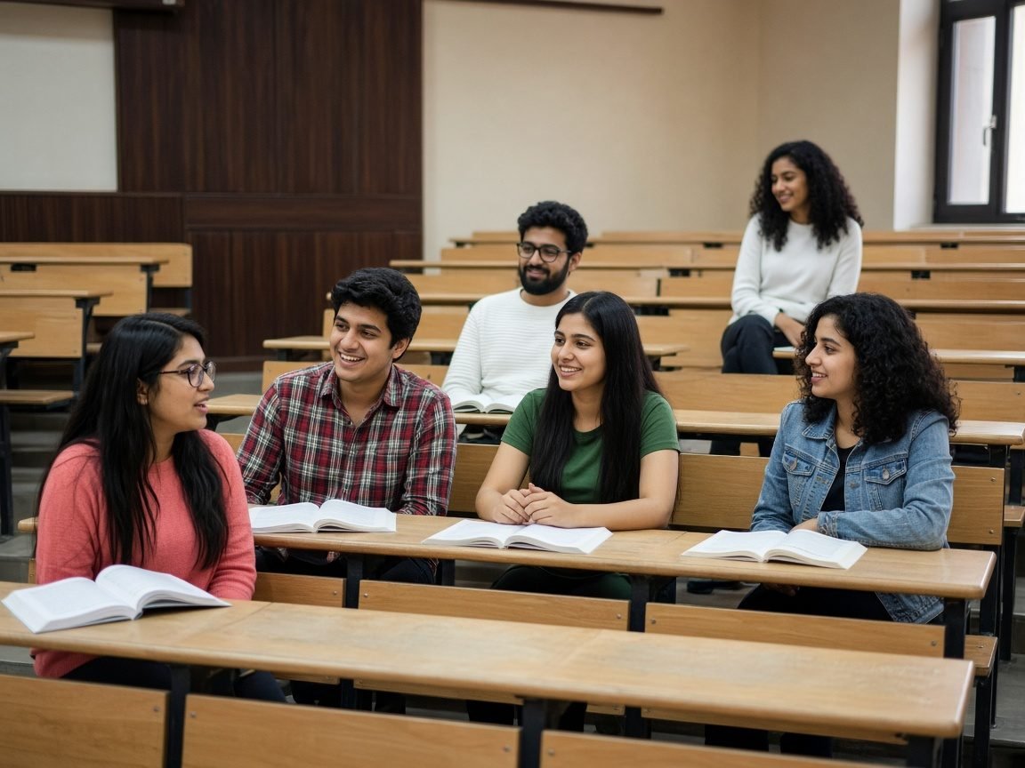 Students working together in a lecture hall